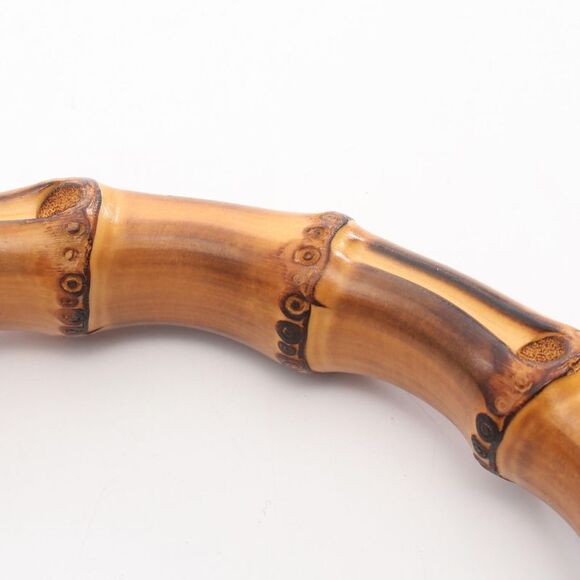 Gucci Bamboo Canvas Leather Handbag - Picture 2 of 9